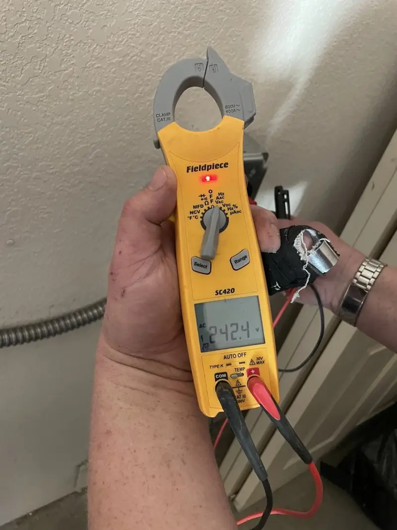 Voltage testing with clamp meter during Generator Installation in Whitehall